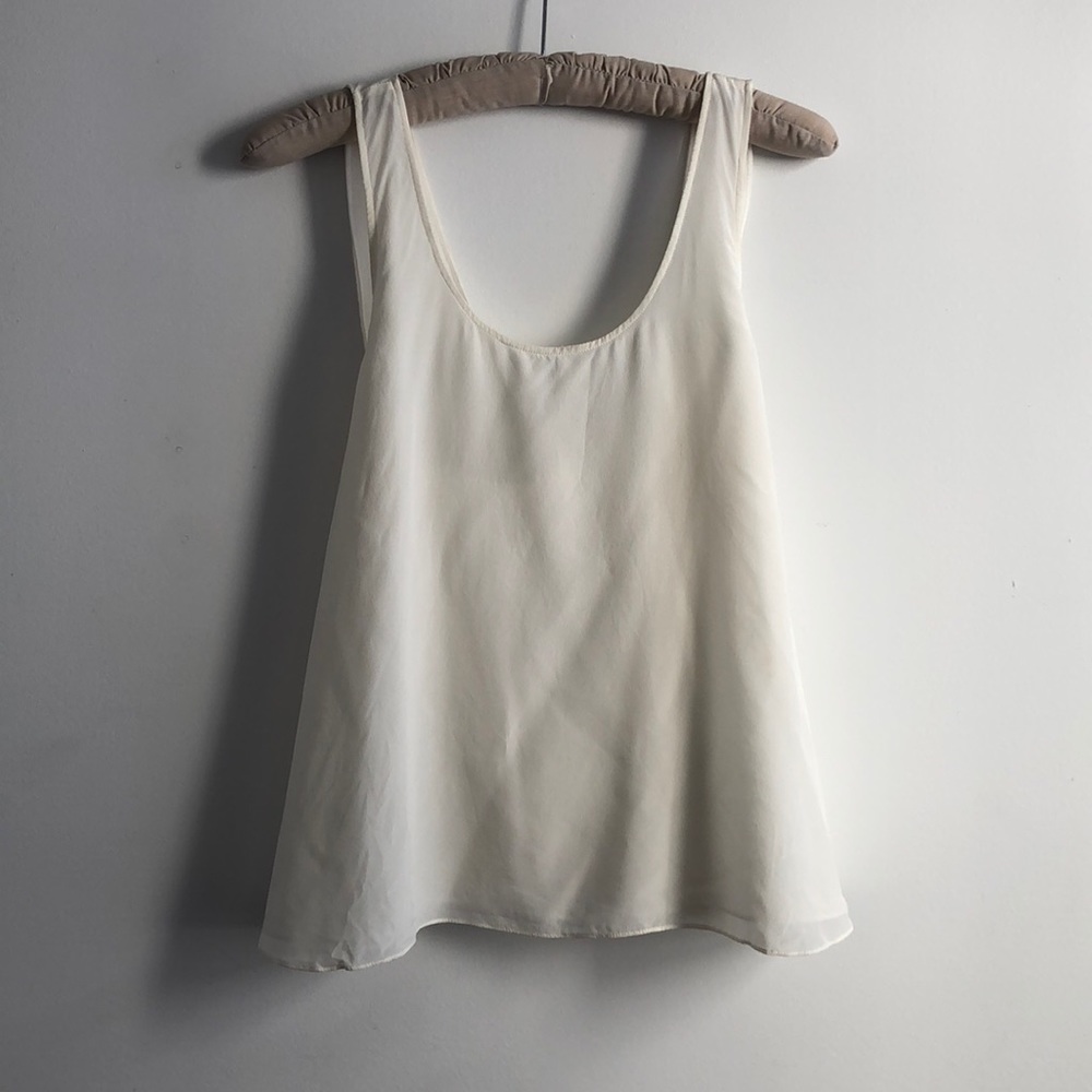 Silk a-line tank with cross back